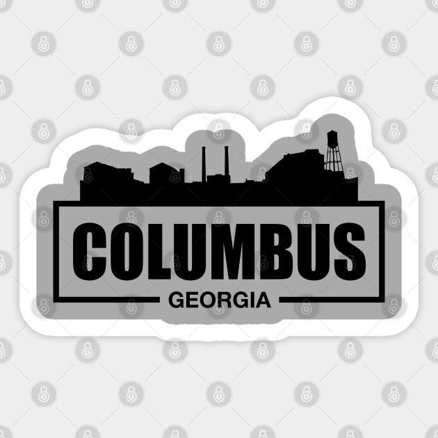 Columbus Georgia Downtown City Skyline Riverwalk Silhouette Sticker by JakeRhodes